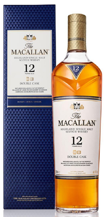 Bottle of Macallan 12-Year-Old Double Single Malt Scotch Whisky, 40% - Caviste Wine