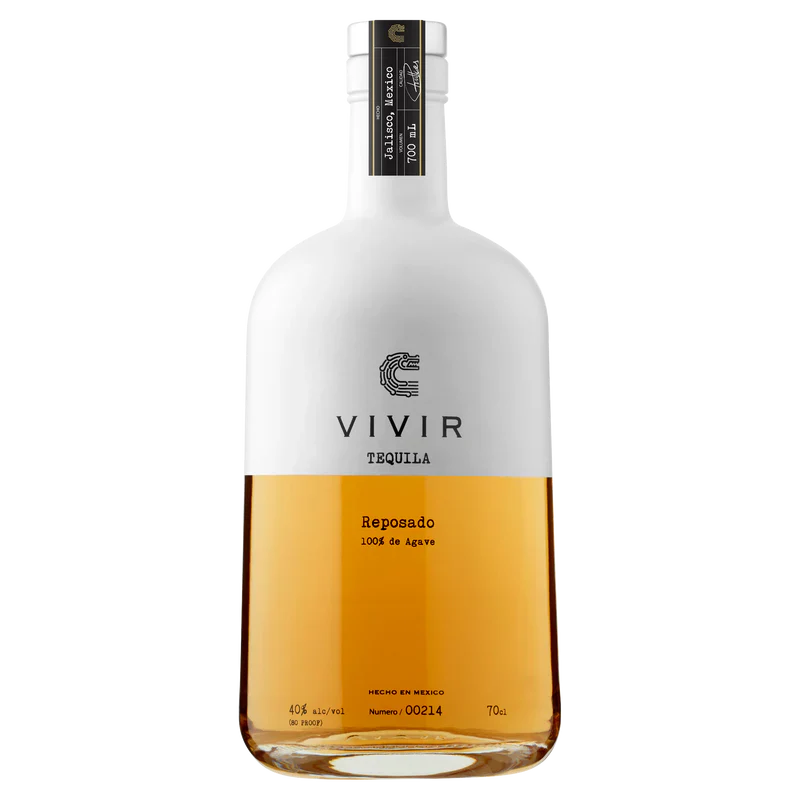 Bottle of VIVIR Tequila Reposado