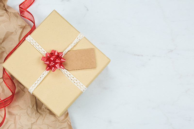 Festive gift box on a white background