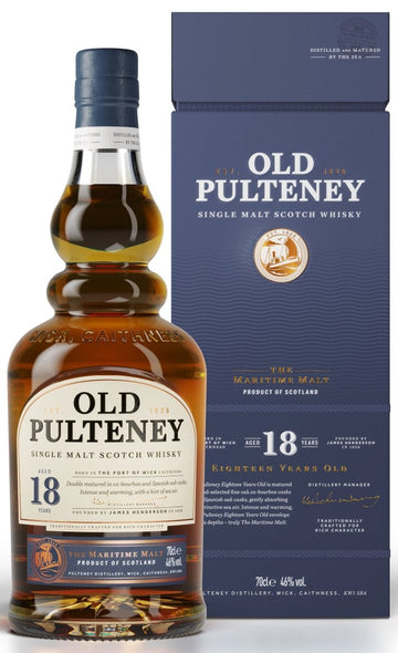 Old Pulteney 18 - Year - Old Single Malt Scotch Whisky, 46% - Whisky - Caviste Wine