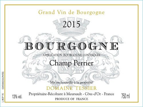 2016 Bourgogne Blanc Champ Perrier, Arnaud Tessier, Burgundy, France - White - Caviste Wine