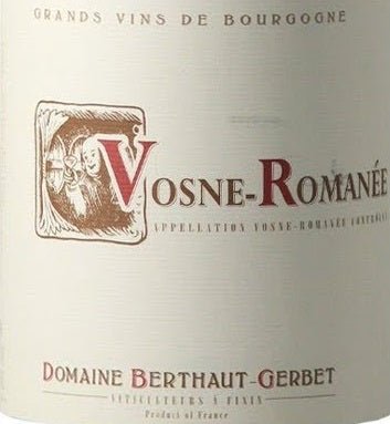 2016 Vosne Romanee, Domaine Berthaud Gerbet, Burgundy, France - Red - Caviste Wine