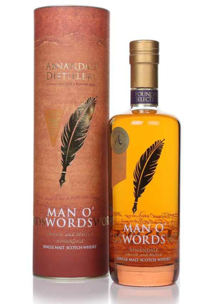 Annandale 2016 'Man O'Words' Founders Selection, Ex-Bourbon Cask 96, Single Malt Scotch Whisky, 60.6% - Whisky - Caviste Wine