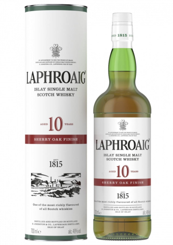 Laphroaig 10-Year-Old Sherry Oak Finish, Islay Single Malt Scotch Whisky, 48% - Whisky - Caviste Wine