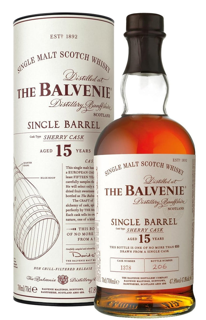 The Balvenie 15-Year-Old Single Barrel, Sherry Cask, Single Malt Scotch Whisky - Whisky - Caviste Wine