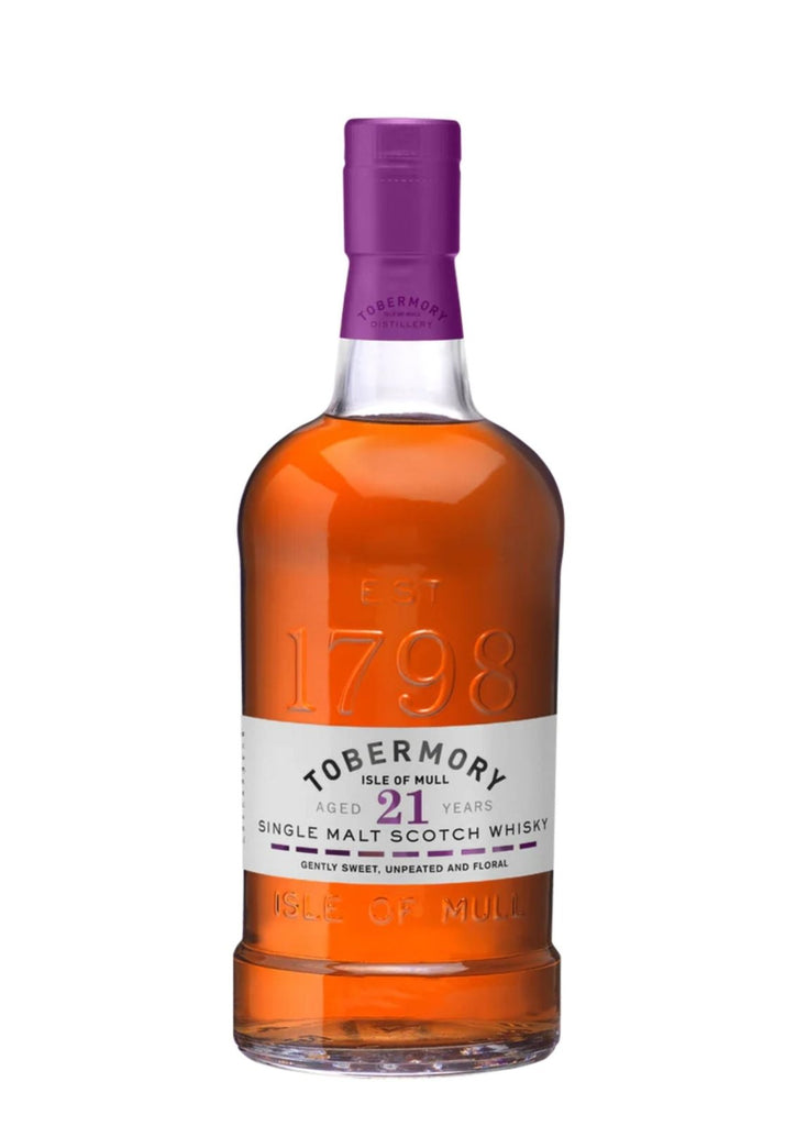 Tobermory 21-Year-Old Single Malt Scotch Whisky, 46.3% - Whisky - Caviste Wine