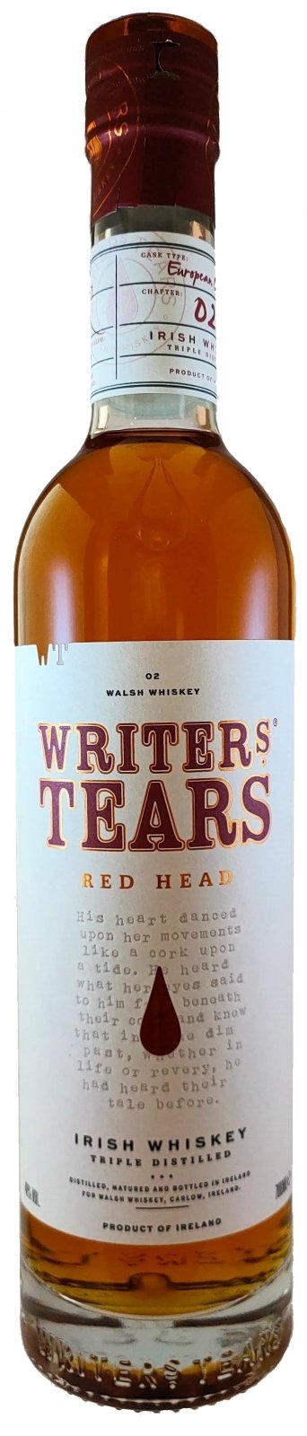 Writers Tears Red Head Irish Whiskey - Whisky - Caviste Wine